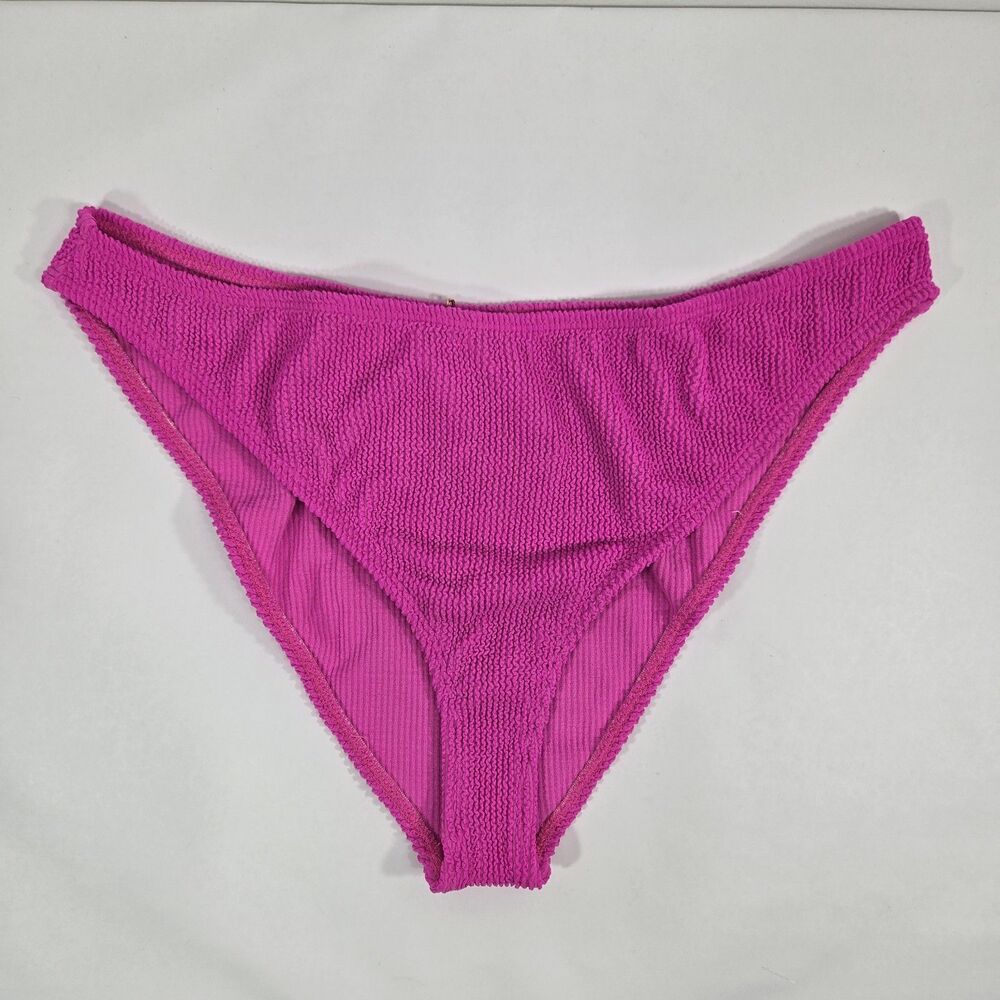 Good‎ American Size 5/6 Hawaiian Pink Crinkle Basic Cheeky Bikini Bottom NWT